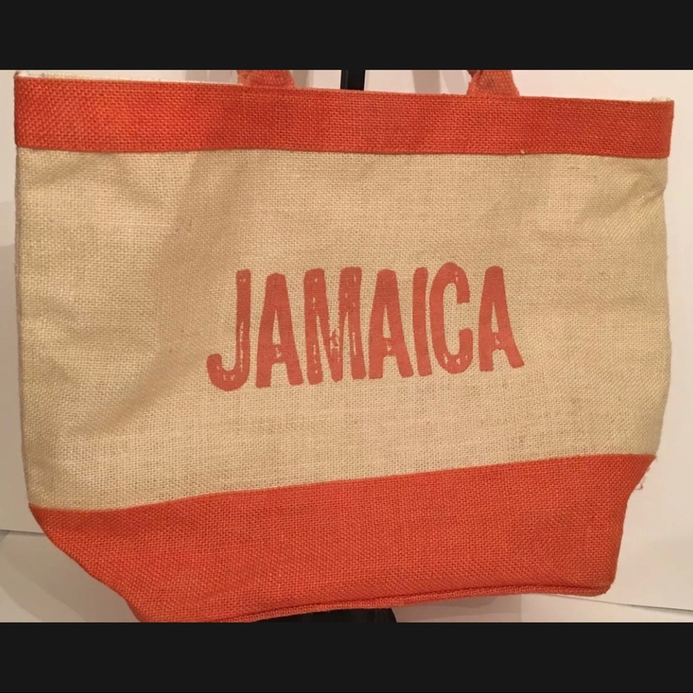 Jamaica Canvas Tote Bag with attached Zippered Coin Purse/Pouch Travel Beach